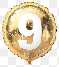 PNG  Golden balloon number nine