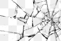 PNG Shattered glass with intricate cracks