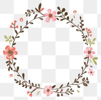 PNG Floral wreath with pink flowers