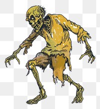 PNG  Creepy zombie illustration png