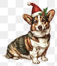 PNG Festive Corgi Christmas Illustration