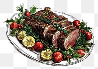 PNG Festive roast beef with garnishes