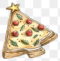 PNG Festive Christmas tree cookie illustration