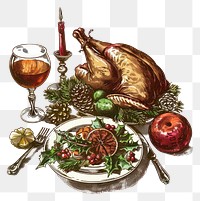 PNG Festive holiday dinner illustration