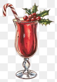 PNG Festive holiday cocktail illustration