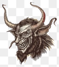 PNG Sinister horned demonic creature illustration