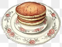 PNG Vintage pancakes floral plate