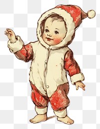 PNG Cute baby in winter suit