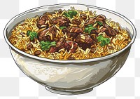 PNG Delicious beef rice bowl illustration