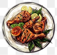 PNG Grilled chicken with lemon garnish