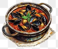 PNG Delicious seafood stew illustration