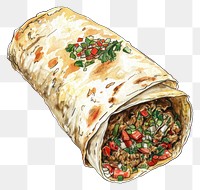 PNG Delicious illustrated wrap with vegetables.