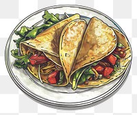 PNG Delicious vegetable-filled tortilla wrap