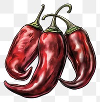 PNG Vibrant red chili peppers illustration