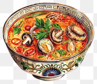 PNG Spicy mushroom soup illustration