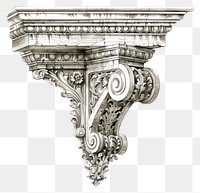 PNG Ornate architectural corbel illustration