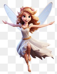 PNG Joyful fairy in white dress