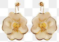 PNG Elegant floral gold earrings