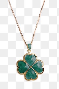 PNG Elegant four-leaf clover necklace