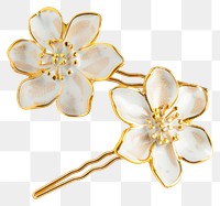 PNG Elegant floral hairpins gold