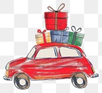 PNG Car carrying colorful gift boxes