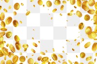 PNG Golden coins falling illustration