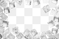 PNG Clear ice cubes scattered around