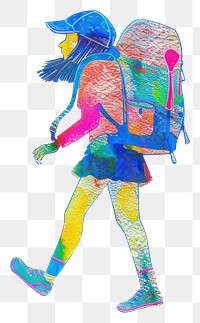 PNG Colorful hiker silhouette illustration