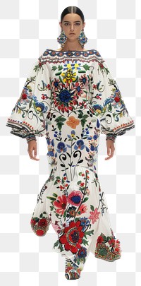 PNG Vibrant floral embroidered fashion