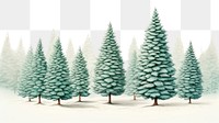 PNG Snowy forest border, transparent background