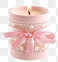 PNG  Elegant pink lace candle