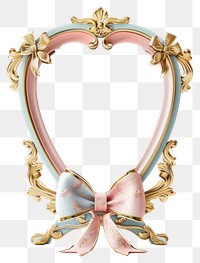 PNG  Elegant heart-shaped ornate mirror