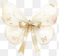 PNG Elegant butterfly with golden ribbon