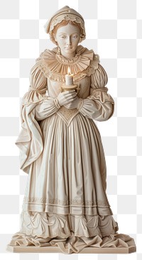 PNG Baroque Maid with a Candle statue face sculpture figurine.