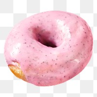 Pink donuts  png, food element, transparent background