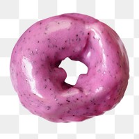 Pink donut png, food element, transparent background