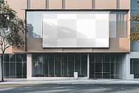 PNG Modern urban shop billboard mockup, transparent design