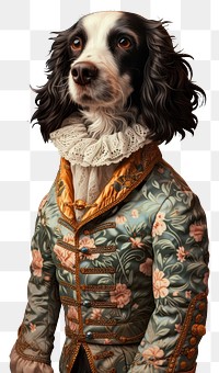 Portrait spaniel animal art.