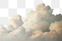 PNG white clouds border, transparent background