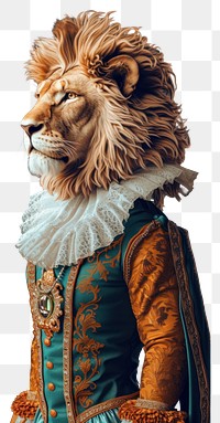 Lion costumes wearing vintage styles surrealism wallpaper animal portrait mammal.