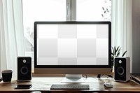 PNG desktop computer screen mockup, transparent design