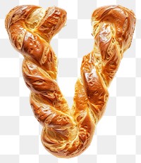 PNG Braided bread shaped letter V