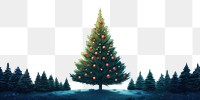 PNG Festive Christmas tree border, transparent background