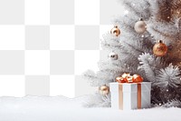 PNG Festive Christmas tree border, transparent background