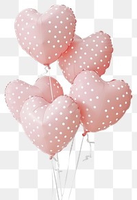 PNG Pink heart-shaped polka dot balloons