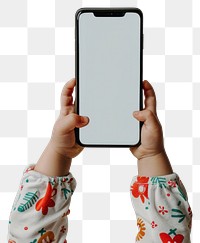 PNG  Child holding blank smartphone screen