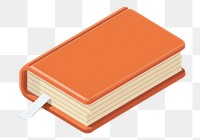 PNG Orange hardcover book with bookmark