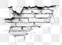 PNG Cracked white brick wall texture