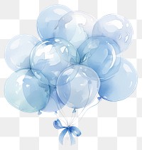 PNG  Blue balloons watercolor illustration