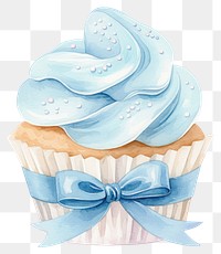 PNG  Delicious cupcake with blue frosting